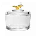 Pote com Tampa Golden Bird 7,5cm x 7cm x 8,5cm Cristal Ecológico - Wolff