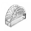 Porta Guardanapos de Cristal Sun 13cm x 4,5cm x 9cm - Lyor