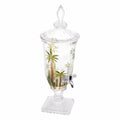 Suqueira de Cristal Ecológico com Pé e Tampa Palm Tree Handpaint 2L - Wolff