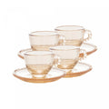 Conjunto 4 Xícaras de Café de Cristal com Pires Pearl Âmbar Metalizado 80ml - Wolff