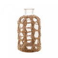 Vaso de Vidro e Fibra Natural 11cm x 20cm - Wolff