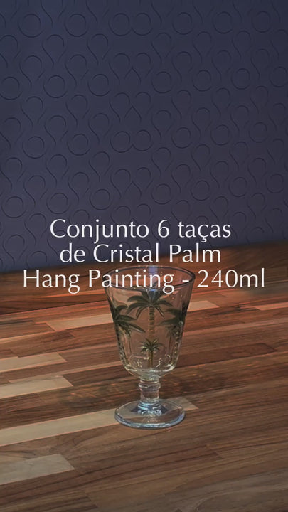 Conjunto 6 Taças de Cristal Palm Hand Painting 240ml - Lyor